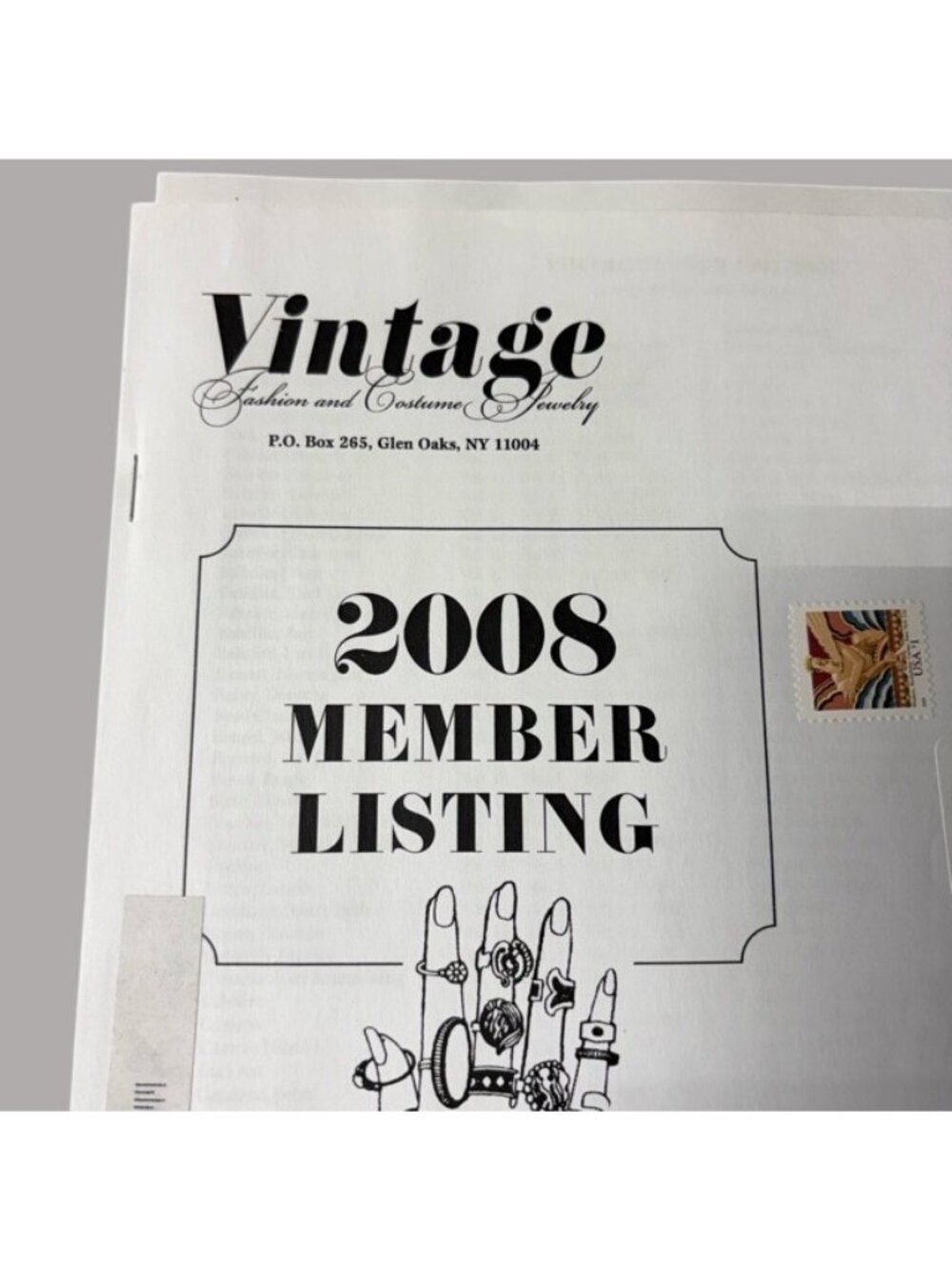 Vintage Fashion & Costume Jewelry Magazine 2008 Member Listing Directory Index